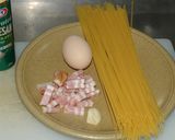 全卵で作る、カルボナーラ作り方1写真