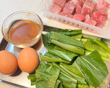 角切り豚と小松菜の味噌炒め作り方1写真