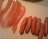 レンジで簡単、ささみ巻きウィンナー作り方1写真