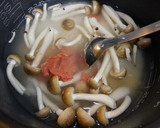 明太子としめじの炊き込みご飯作り方1写真