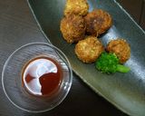 そうめん衣でえび団子　甘酢ソースで作り方5写真