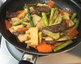 ブロッコリーの茎と牛肉で主役のおかず作り方6写真