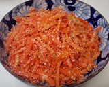人参だけでこんなに美味しいめんたい炒め！作り方6写真