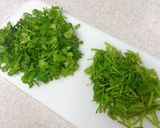 パクチーと干し小エビのペペロンチーノ風作り方1写真