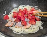 秋鮭のクリーミーパスタ作り方4写真
