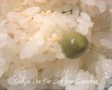 グリーンピースの豆ごはん　～一緒炊き～作り方4写真