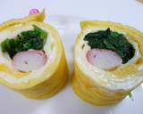 お弁当の彩りに♪　卵巻きほうれん草作り方4写真