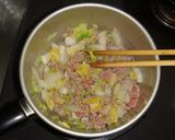 白菜　と　ひき肉　の　卵とじ作り方5写真