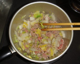 白菜　と　ひき肉　の　卵とじ作り方5写真