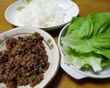 ☆肉味噌ゴハンでサラダ菜手巻き☆作り方5写真
