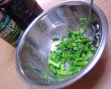 -菜の花の茎✿粉チーズ餃子焼き-作り方3写真