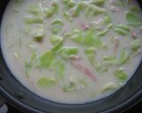 ベーコンとキャベツの納豆＆豆乳スープ作り方5写真