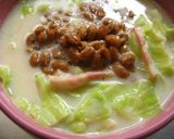 ベーコンとキャベツの納豆＆豆乳スープ作り方6写真