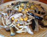 茄子ときのことコーンの和風パスタ作り方9写真