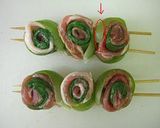 くるくる豚肉のチンゲン菜ロール焼き作り方4写真