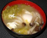 キャベツとシメジと卵の味噌汁作り方3写真
