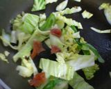 ネギとキャベツ　梅入りあっさり焼きうどん作り方4写真