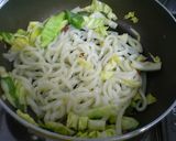 ネギとキャベツ　梅入りあっさり焼きうどん作り方5写真