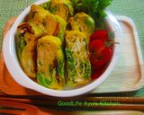 菜の花とベーコンのふかふか卵焼き作り方4写真