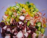 タコとカラフル野菜のポン酢マリネ作り方4写真