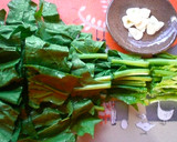 簡単★ほうれん草のにんにく炒め作り方1写真