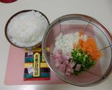 お茶漬けの素で☆簡単おいしいチャーハン♪作り方1写真