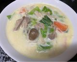 春キャベツときのこのミルクスープ作り方6写真