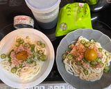 レンジで梅オクラツナうどん作り方1写真