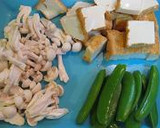 厚揚げときのこの辛子醤油炒め作り方1写真