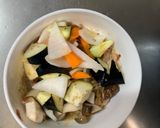 ゴロゴロ野菜と魚肉のキムチレモン味炒煮風作り方11写真