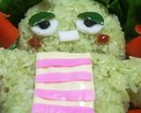 豆しば♡みどり系キャラ弁に粉末茶で色つけ作り方6写真