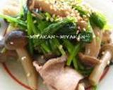 肉入り☆三つ葉のピリ辛ごまポン和え作り方8写真