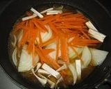肉じゃがの汁で作る野菜とじ丼作り方1写真
