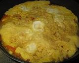 肉じゃがの汁で作る野菜とじ丼作り方3写真