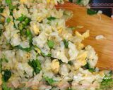 春の味♪　♥菜の花ガーリックチャーハン♥作り方5写真