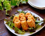 カヌレ型で作る♪カニカマとキャベツのお焼作り方5写真