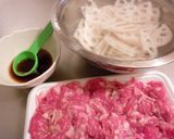 ♪牛肉とレンコンの甘辛炒め焼き♪作り方2写真