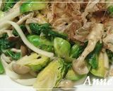 ☆菜の花＆芽キャベツの焼きうどん☆作り方4写真