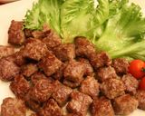 牛挽肉で~サイコロステーキ作り方4写真