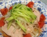 蒸し鶏　バンバンジー風作り方4写真