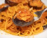 厚切り茄子とベーコンのトマトソースパスタ作り方13写真