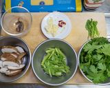春菊と椎茸のパスタ作り方2写真