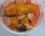 かぼちゃと豚肉の簡単味付け煮物♪作り方5写真