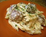 ♥チーズ入りクリームミートボールパスタ♥作り方8写真