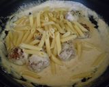 ♥チーズ入りクリームミートボールパスタ♥作り方7写真