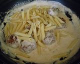 ♥チーズ入りクリームミートボールパスタ♥作り方7写真