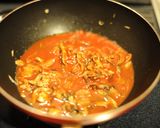カニとまいたけのトマトクリームパスタ作り方4写真