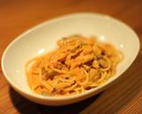 カニとまいたけのトマトクリームパスタ作り方6写真