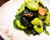 そら豆と新わかめの香り炒め作り方5写真