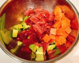 簡単！マグロとサーモンのポキ丼！作り方1写真